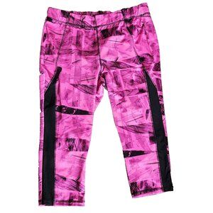LIVI ACTIVE Lane Bryant Pink Black Pull On Activewear Crop Leggings Womens 18/20